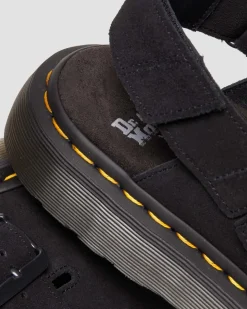 Dr. Martens Mules Jorge II En Daim Noir — E.H.Suede Cheap
