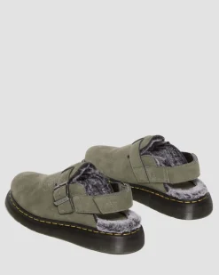 Dr. Martens Mules Jorge II En Fourrure Synthétique NICKEL GREY — Milled Nubuck Wp Shop