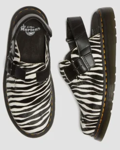 Dr. Martens Mules Jorge II En Hair-On à Bridess BLACK+WHITE — Hair On + Atlas New