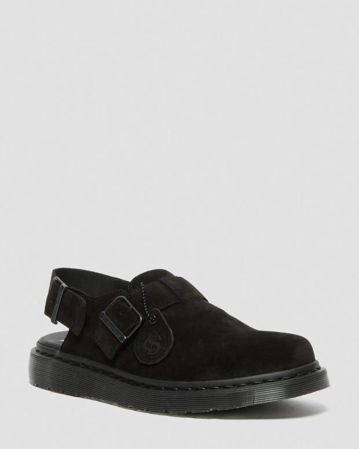 Dr. Martens Mules Jorge Made In England En Daim Noir — Repello Calf Suede (Gum Oil) Online