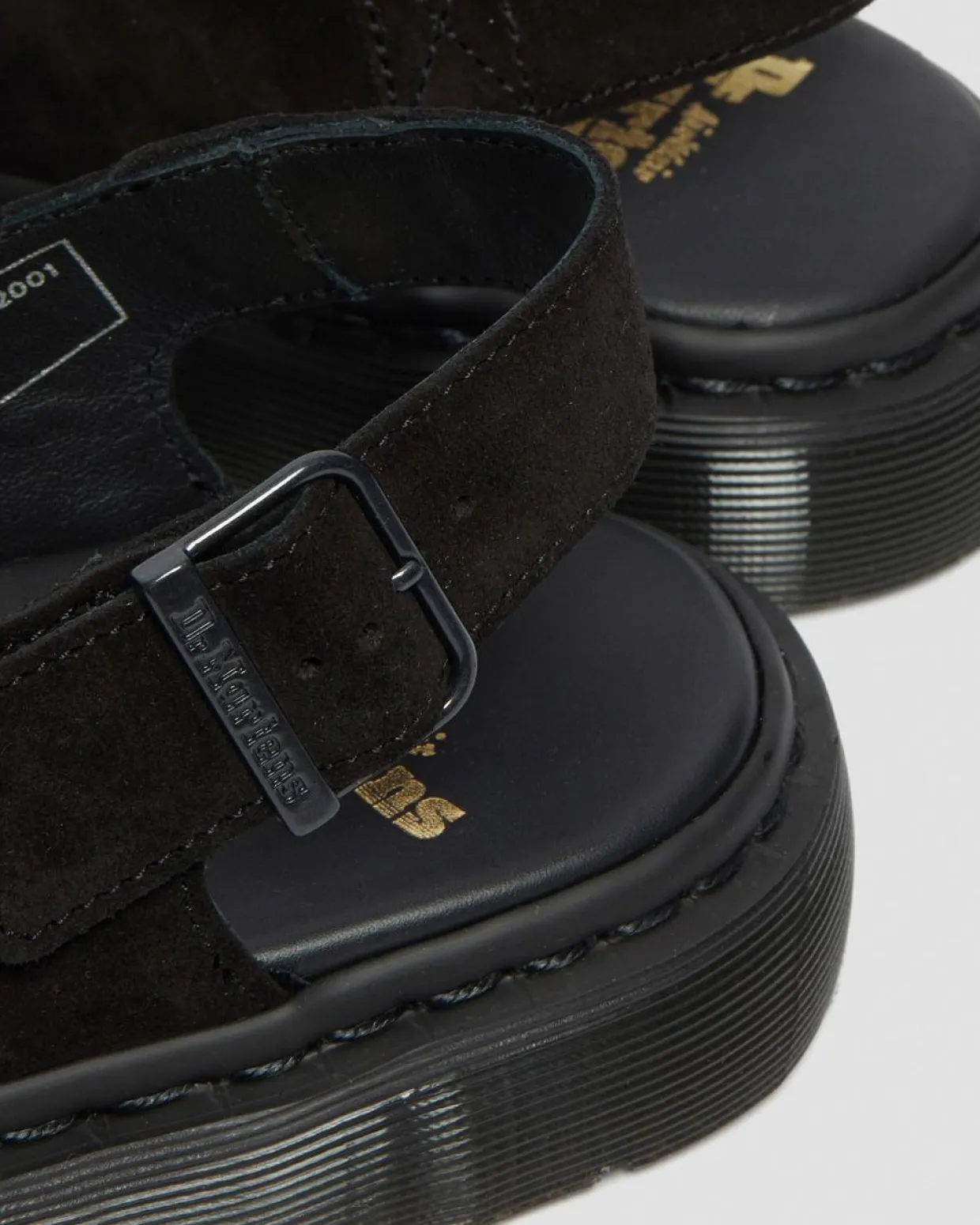 Dr. Martens Mules Jorge Made In England En Daim Noir — Repello Calf Suede (Gum Oil) Online