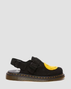 Dr. Martens Mules Jorge Smiley® En Daim Noir — Long Napped Suede Best Sale