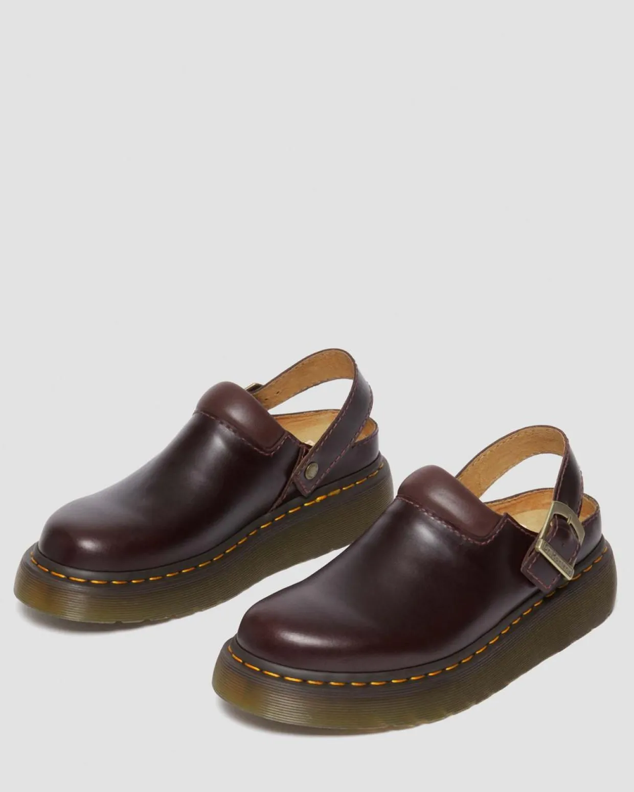 Dr. Martens Mules Plateformes Laketen En Cuir Charro — Atlas Cheap