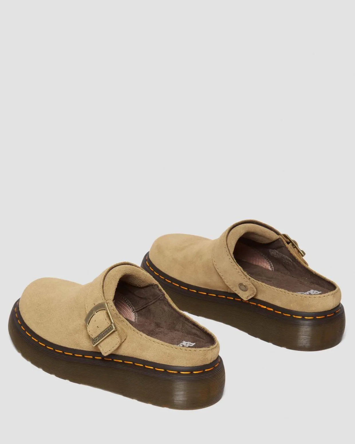 Dr. Martens Mules Plateformes Laketen En Daim Bronx Savannah Tan — Bronx Suede Outlet