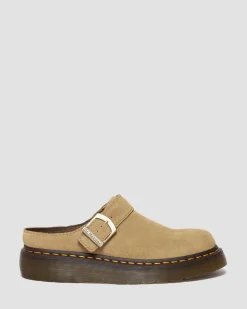 Dr. Martens Mules Plateformes Laketen En Daim Bronx Savannah Tan — Bronx Suede Outlet