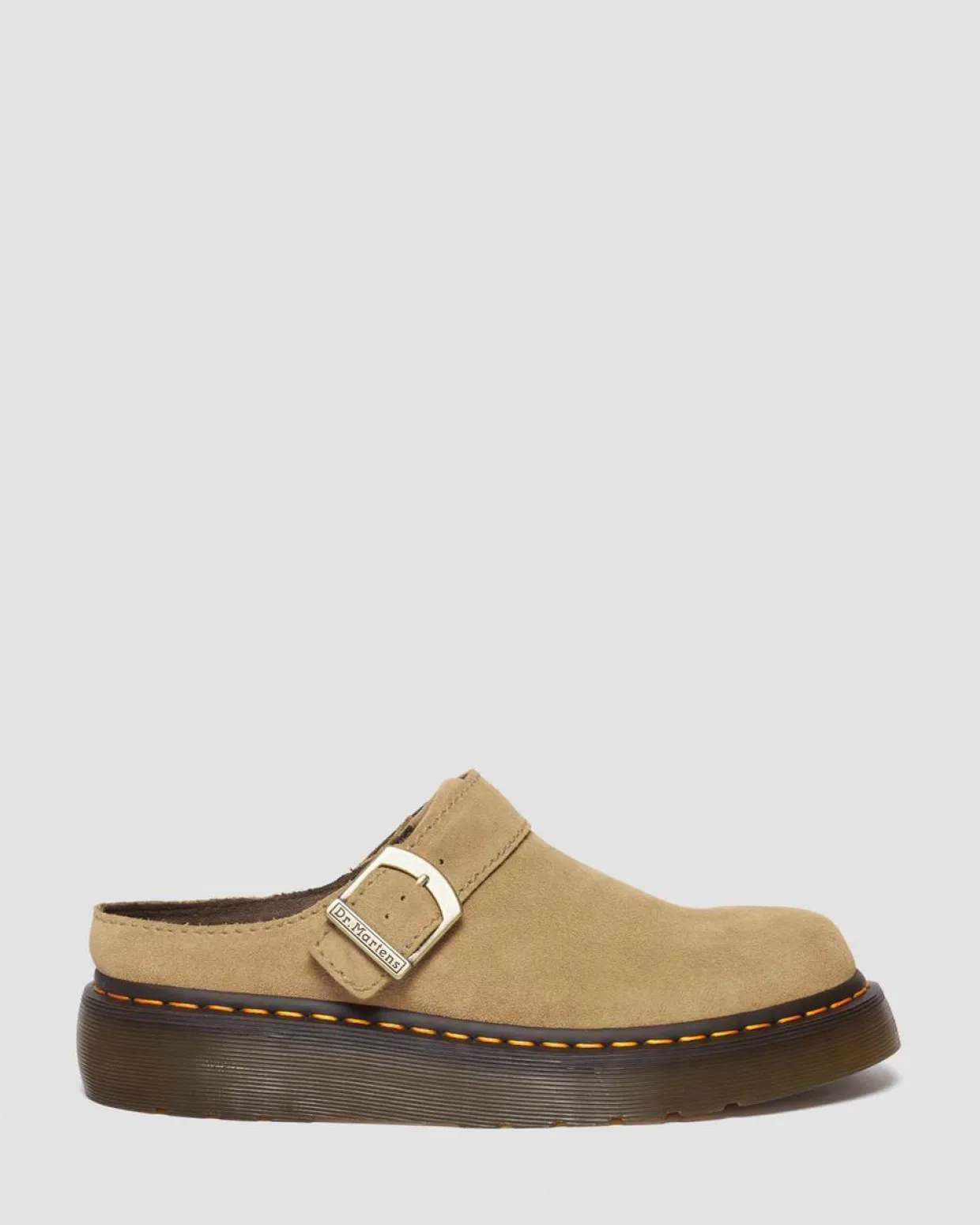 Dr. Martens Mules Plateformes Laketen En Daim Bronx Savannah Tan — Bronx Suede Outlet