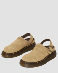 Dr. Martens Mules Plateformes Laketen En Daim Bronx Savannah Tan — Bronx Suede Outlet