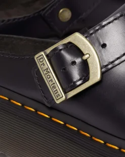 Dr. Martens Mules Plateformes Laketen En Cuir Noir — Atlas Discount