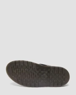 Dr. Martens Mules Plateformes Laketen En Cuir Noir — Atlas Discount