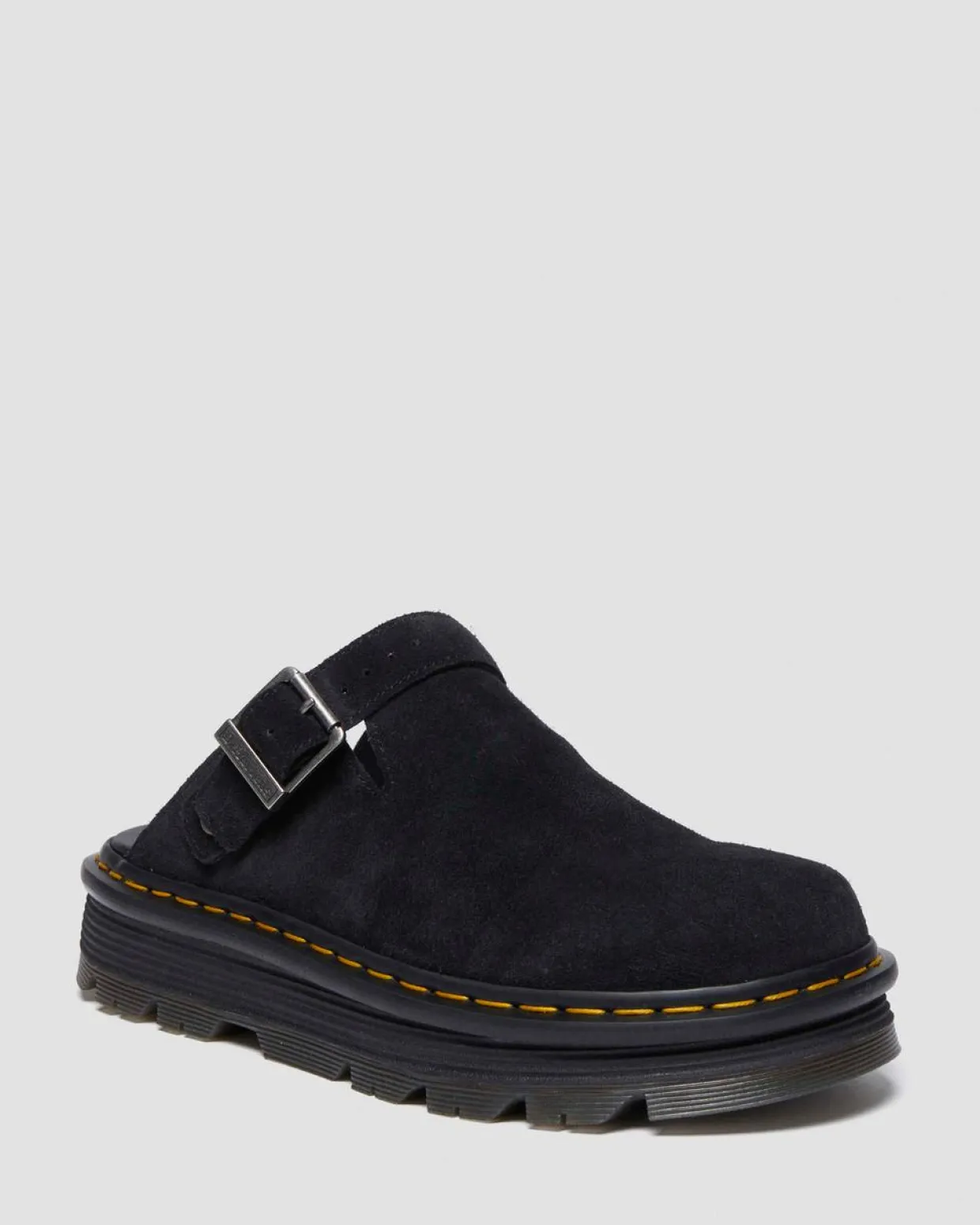 Dr. Martens Mules Plateformes Zebzag Casual En Daim à Brides Noir — E.H.Suede Outlet