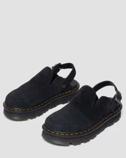 Dr. Martens Mules Plateformes Zebzag Casual En Daim à Brides Noir — E.H.Suede Outlet