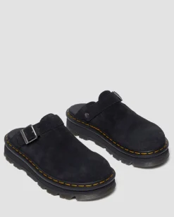 Dr. Martens Mules Plateformes Zebzag Casual En Daim à Brides Noir — E.H.Suede Outlet