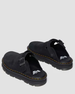 Dr. Martens Mules Plateformes Zebzag Casual En Daim à Brides Noir — E.H.Suede Outlet