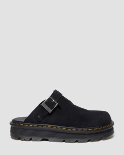 Dr. Martens Mules Plateformes Zebzag Casual En Daim à Brides Noir — E.H.Suede Outlet