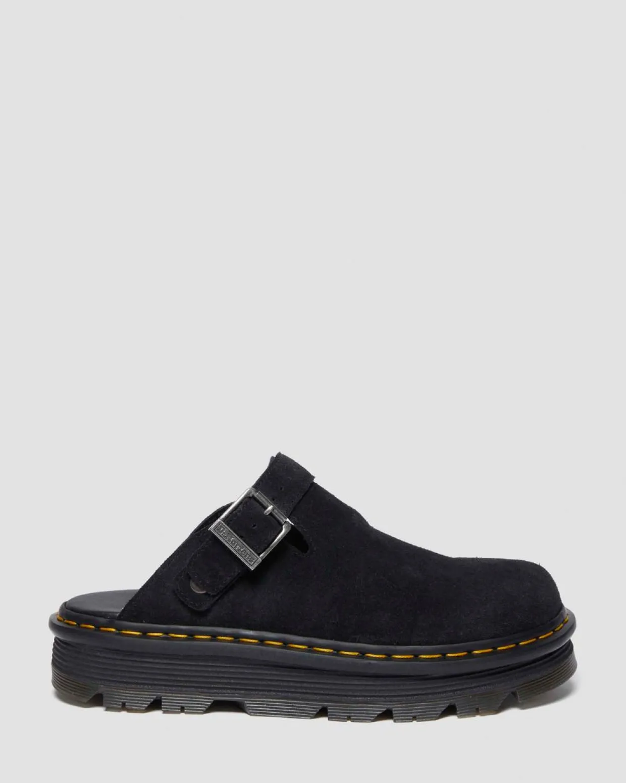 Dr. Martens Mules Plateformes Zebzag Casual En Daim à Brides Noir — E.H.Suede Outlet