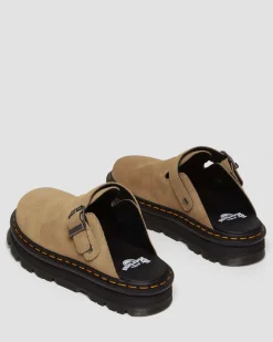 Dr. Martens Mules Plateformes Zebzag Casual En Daim à Brides Savannah Tan — E.H.Suede Outlet