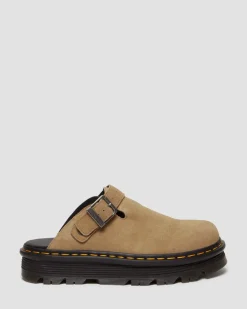Dr. Martens Mules Plateformes Zebzag Casual En Daim à Brides Savannah Tan — E.H.Suede Outlet