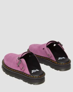 Dr. Martens Mules Plateformes Zebzag Casual En Daim à Brides Muted Purple — E.H.Suede Discount