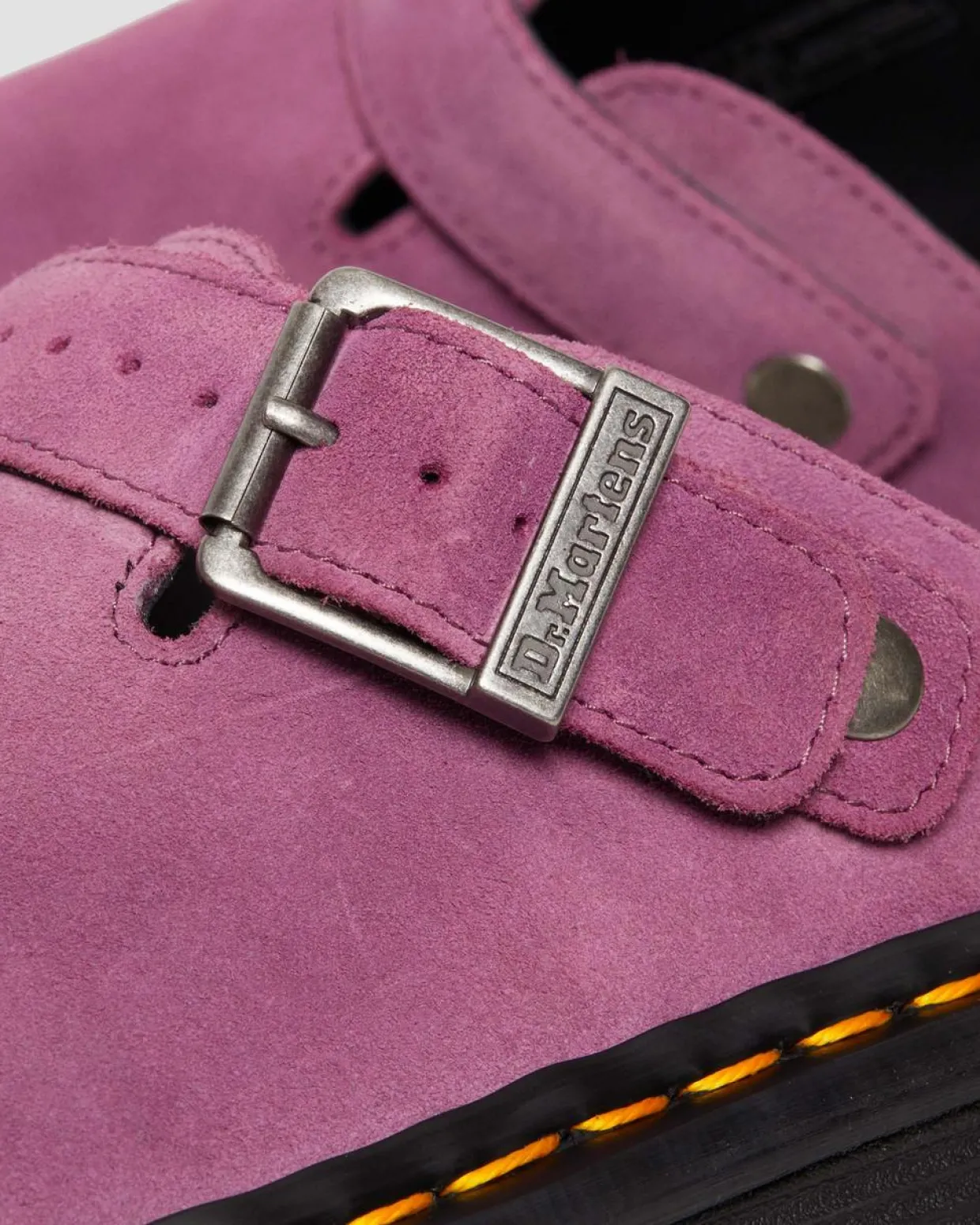 Dr. Martens Mules Plateformes Zebzag Casual En Daim à Brides Muted Purple — E.H.Suede Discount