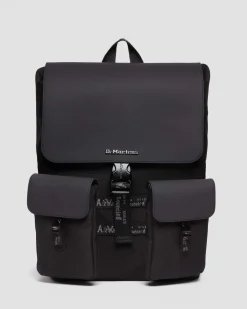 Dr. Martens Sac à Dos En Cuir Rubberised Kiev BLACK — Rubberised Leather+Extra Tough 50/50 Discount