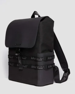 Dr. Martens Sac à Dos En Cuir Rubberised Kiev BLACK — Rubberised Leather+Extra Tough 50/50 Discount