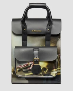 Dr. Martens SAC À DOS THE NATIONAL GALLERY HARMEN STEENWYCK EN CUIR Blanc+Noir — Backhand Strawgrain+Kiev Online