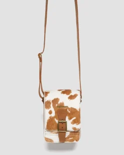 Dr. Martens Sac Bandoulière En Hair-On Imprimé Vache WARM TAN — Hair On Discount