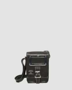 Dr. Martens Sac Bandoulière Vertical En Cuir Overdrive Noir — Overdrive Clearance