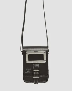 Dr. Martens Sac Bandoulière Vertical En Cuir Overdrive Noir — Overdrive Clearance