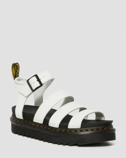 Dr. Martens Sandales Blaire En Cuir Hydro à Brides Blanc — Hydro Leather Cheap