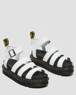 Dr. Martens Sandales Blaire En Cuir Hydro à Brides Blanc — Hydro Leather Cheap