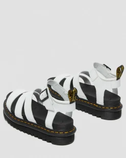 Dr. Martens Sandales Blaire En Cuir Hydro à Brides Blanc — Hydro Leather Cheap