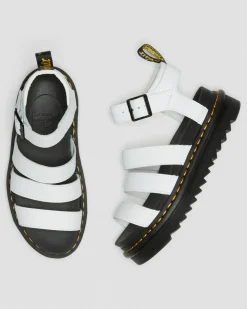 Dr. Martens Sandales Blaire En Cuir Hydro à Brides Blanc — Hydro Leather Cheap
