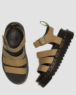 Dr. Martens Sandales Blaire En Cuir Tumbled Nubuck Savannah Tan — Tumbled Nubuck Outlet