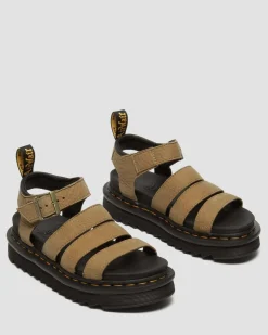 Dr. Martens Sandales Blaire En Cuir Tumbled Nubuck Savannah Tan — Tumbled Nubuck Outlet