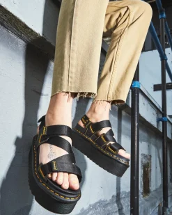 Dr. Martens Sandales Kimber à Brides Et à Logo Noir — Hydro Leather Clearance