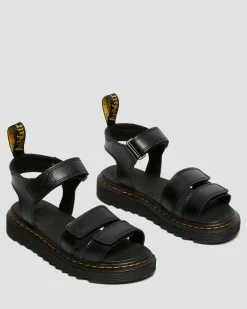 Dr. Martens Sandales Klaire En Cuir à Brides Junior Noir — T Lamper Cheap