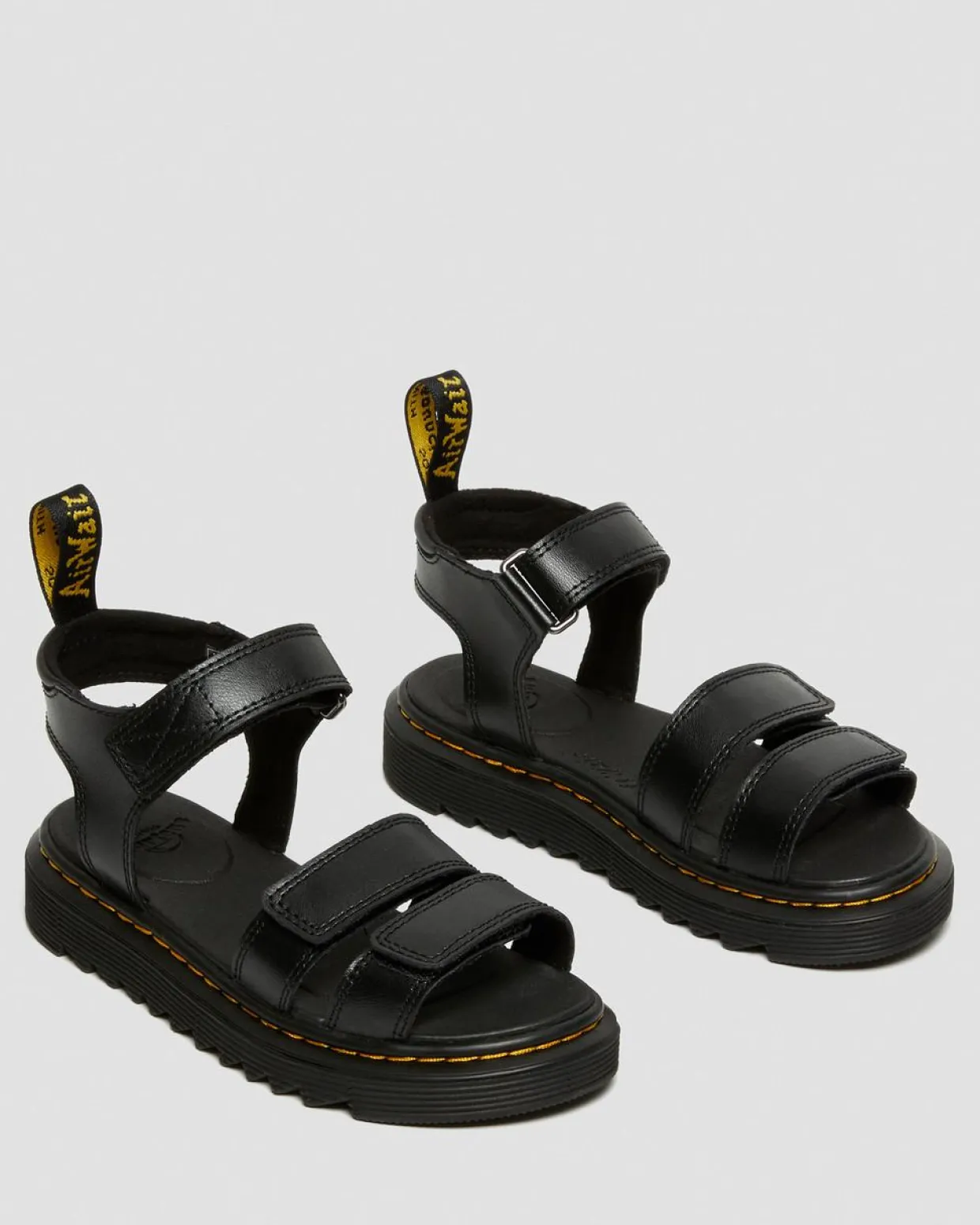 Dr. Martens Sandales Klaire En Cuir à Brides Junior Noir — T Lamper Cheap