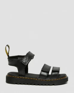 Dr. Martens Sandales Klaire En Cuir à Brides Junior Noir — T Lamper Cheap