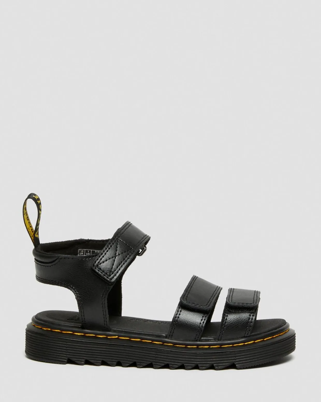 Dr. Martens Sandales Klaire En Cuir à Brides Junior Noir — T Lamper Cheap