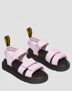 Dr. Martens Sandales Klaire En Cuir Athena à Brides Velcro Junior Rose clair — Athena Best