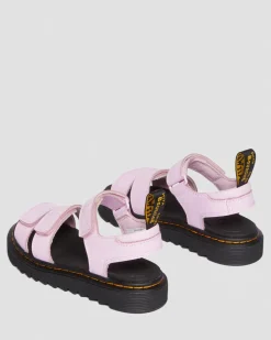 Dr. Martens Sandales Klaire En Cuir Athena à Brides Velcro Junior Rose clair — Athena Best