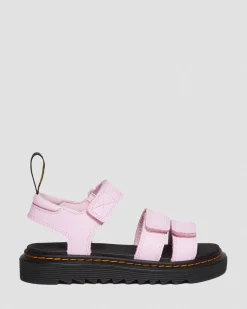 Dr. Martens Sandales Klaire En Cuir Athena à Brides Velcro Junior Rose clair — Athena Best