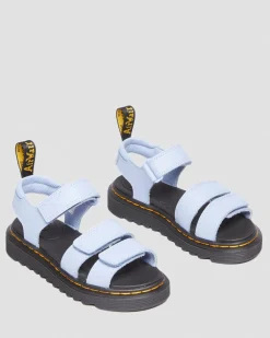 Dr. Martens Sandales Klaire En Cuir Athena à Brides Velcro Junior Zen Blue — Athena Best