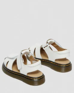 Dr. Martens Sandales Moby II En Cuir à Brides Velcro Pour Tout-petit Blanc — T Lamper Online