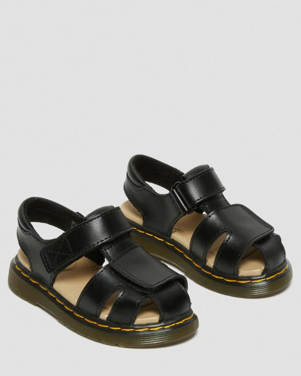 Dr. Martens Sandales Moby II En Cuir à Brides Velcro Pour Tout-petit Noir — T Lamper Sale