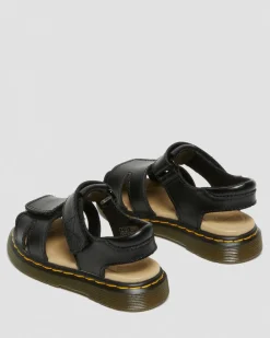 Dr. Martens Sandales Moby II En Cuir à Brides Velcro Pour Tout-petit Noir — T Lamper Sale