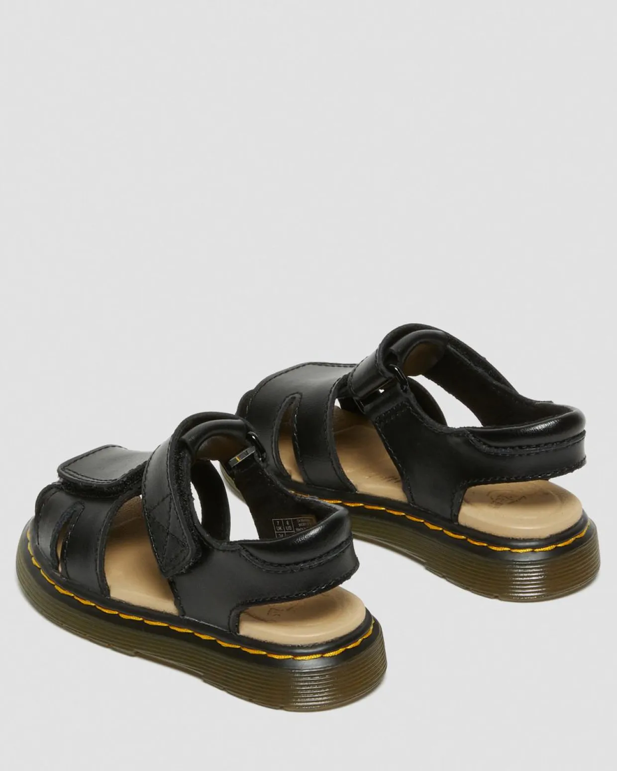 Dr. Martens Sandales Moby II En Cuir à Brides Velcro Pour Tout-petit Noir — T Lamper Sale