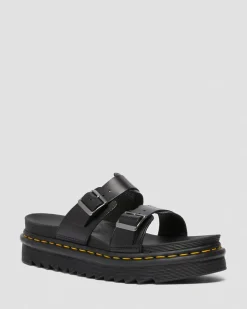 Dr. Martens Sandales Myles En Cuir Brando à Boucles Noir — Brando Discount