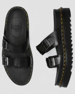 Dr. Martens Sandales Myles En Cuir Brando à Boucles Noir — Brando Discount